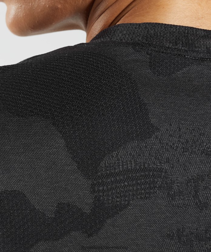 Gymshark adapt camo top de manga larga sin costuras lava | negro mujer 04BZTL478 - Gymshark México