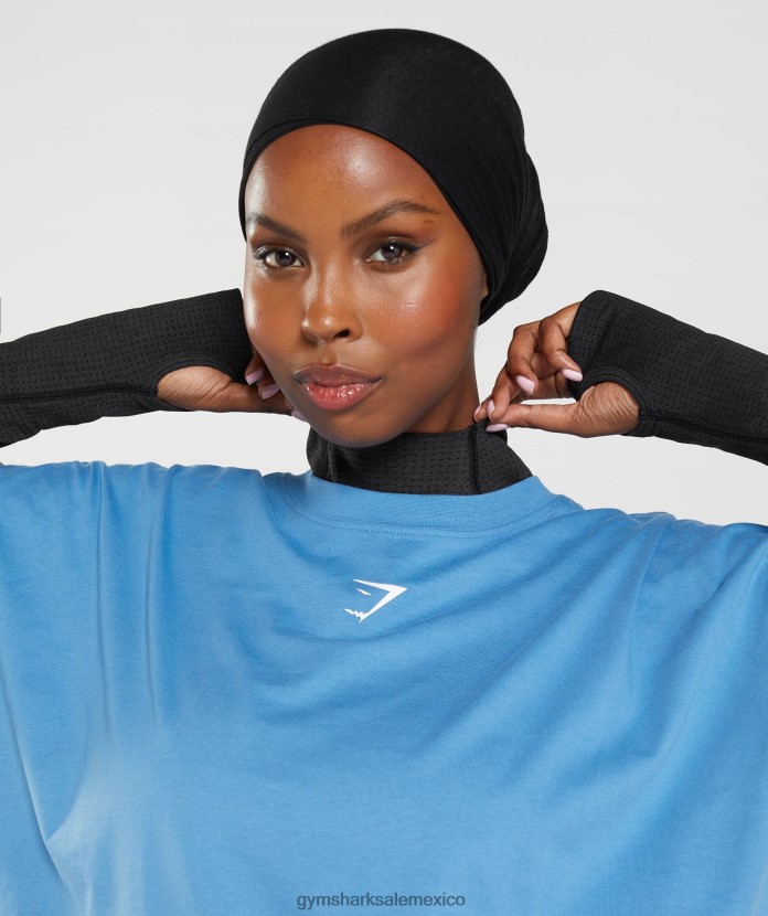 Gymshark top midi vital sin costuras 2.0 con cuello alto marga negra mujer 04BZTL438 - Gymshark México