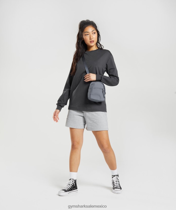 Gymshark top oversize de algodón con manga larga gris ónix mujer 04BZTL434 - Gymshark Hombre