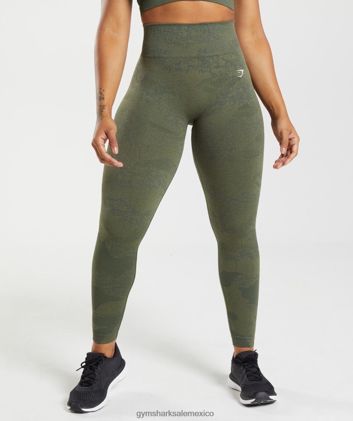 Gymshark adapt leggings de camuflaje sin costuras aceituna musgosa/aceituna central mujer 04BZTL244 - Gymshark Sale