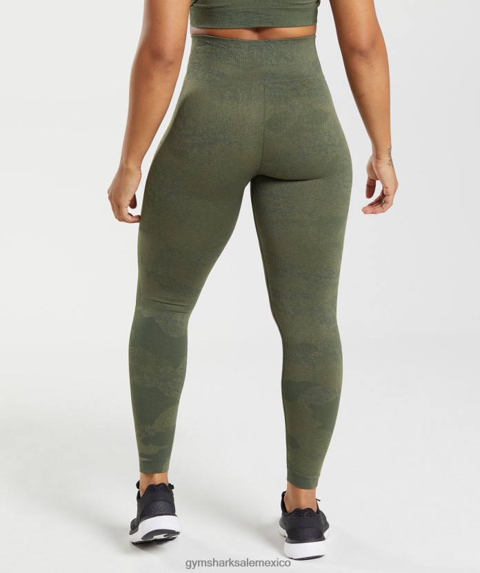 Gymshark adapt leggings de camuflaje sin costuras aceituna musgosa/aceituna central mujer 04BZTL244 - Gymshark Sale