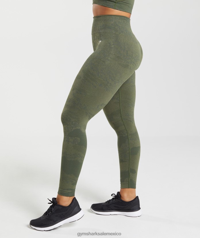 Gymshark adapt leggings de camuflaje sin costuras aceituna musgosa/aceituna central mujer 04BZTL244 - Gymshark Sale