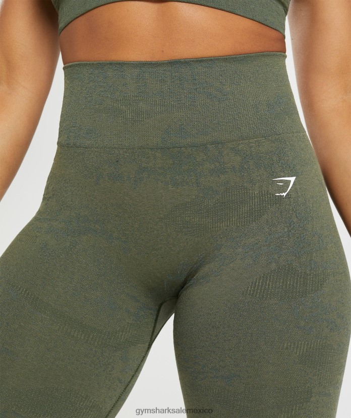 Gymshark adapt leggings de camuflaje sin costuras aceituna musgosa/aceituna central mujer 04BZTL244 - Gymshark Sale