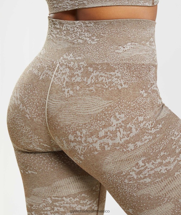 Gymshark adapt leggings de camuflaje sin costuras gris guijarro/marrón alma mujer 04BZTL325 - Gymshark México