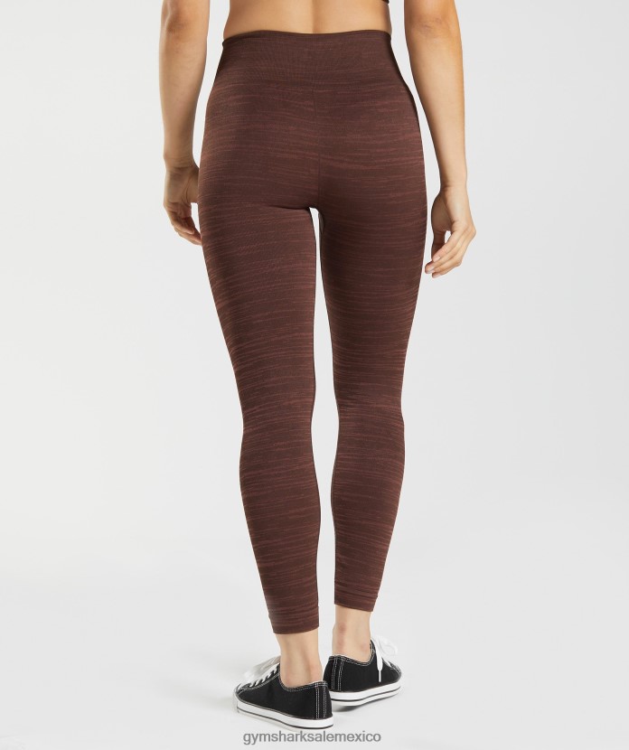 Gymshark adapt marl leggins sin costuras marrón archivo/marrón cereza mujer 04BZTL294 - Gymshark México