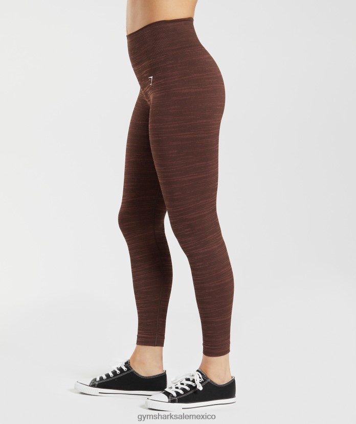 Gymshark adapt marl leggins sin costuras marrón archivo/marrón cereza mujer 04BZTL294 - Gymshark México