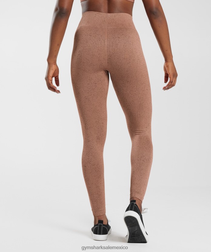 Gymshark adapt moteados leggings sin costuras marrón arenisca mujer 04BZTL270 - Gymshark Mujer
