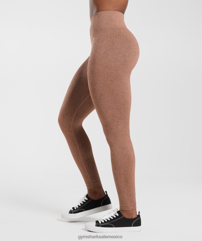 Gymshark adapt moteados leggings sin costuras marrón arenisca mujer 04BZTL270 - Gymshark Mujer