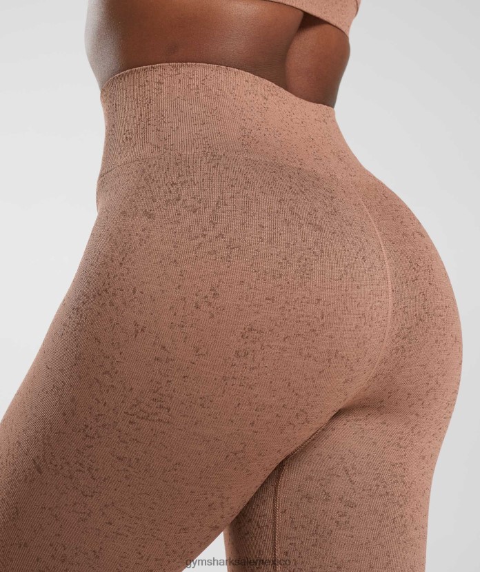 Gymshark adapt moteados leggings sin costuras marrón arenisca mujer 04BZTL270 - Gymshark Mujer
