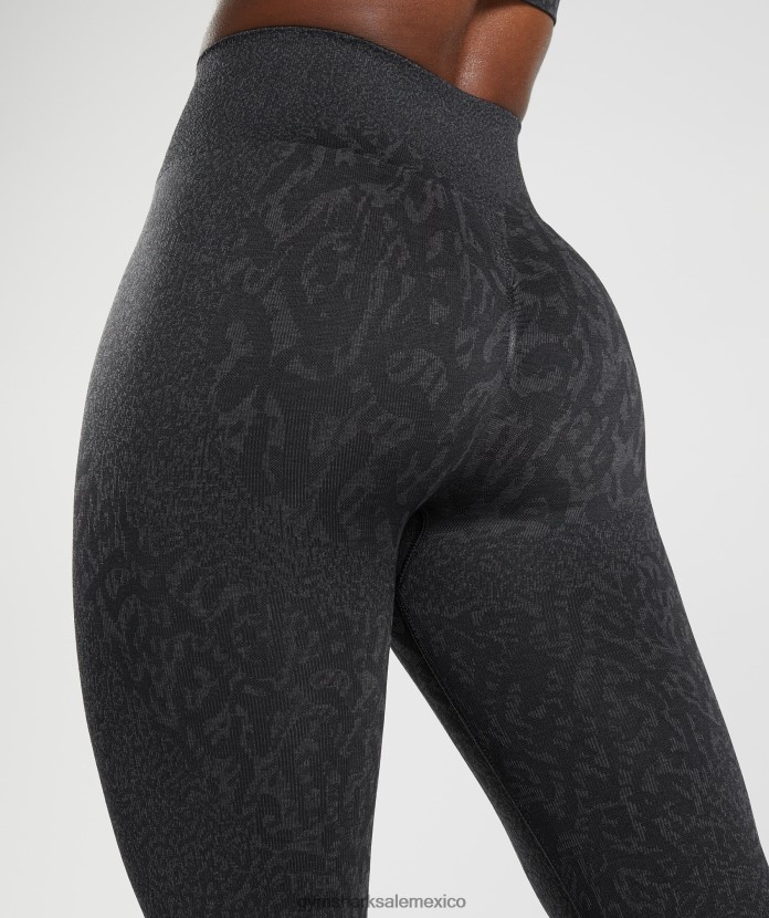 Gymshark adapta leggins sin costuras de animales arrecife | negro mujer 04BZTL298 - Gymshark Mexico