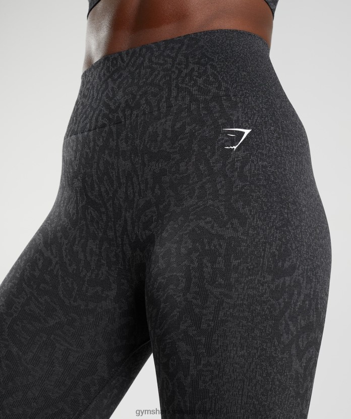 Gymshark adapta leggins sin costuras de animales arrecife | negro mujer 04BZTL298 - Gymshark Mexico