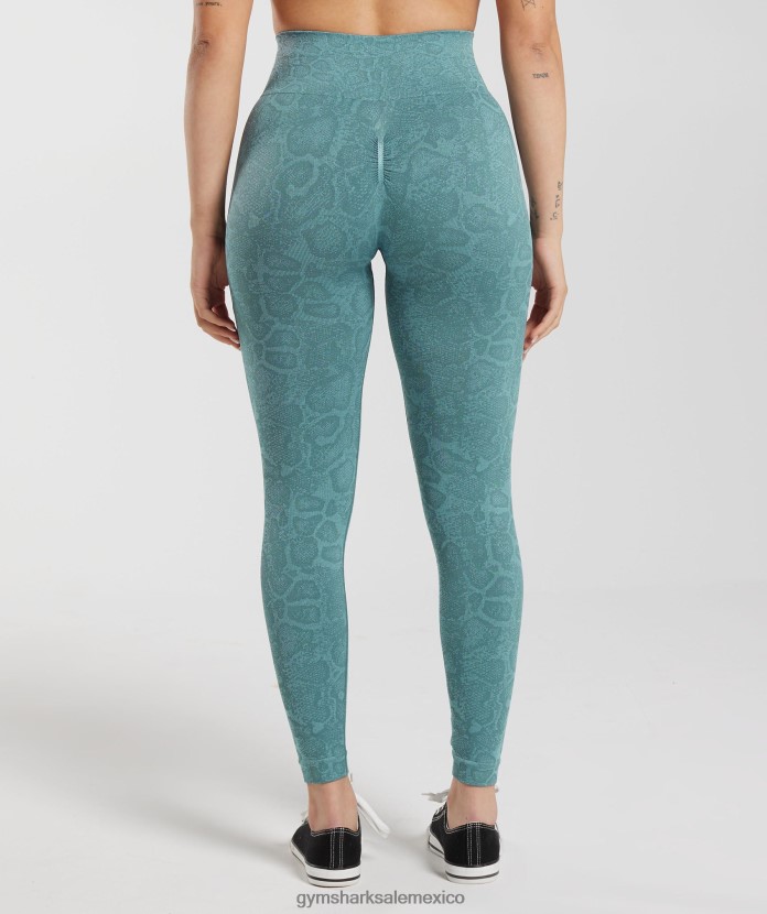Gymshark adapta leggins sin costuras de animales azul iceberg/azul trueno mujer 04BZTL253 - Gymshark México