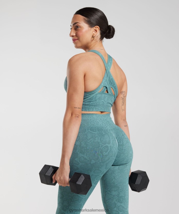 Gymshark adapta leggins sin costuras de animales azul iceberg/azul trueno mujer 04BZTL253 - Gymshark México