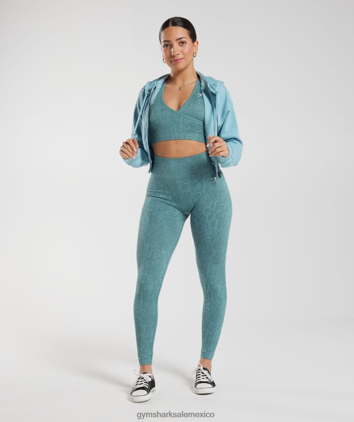 Gymshark adapta leggins sin costuras de animales azul iceberg/azul trueno mujer 04BZTL253 - Gymshark México