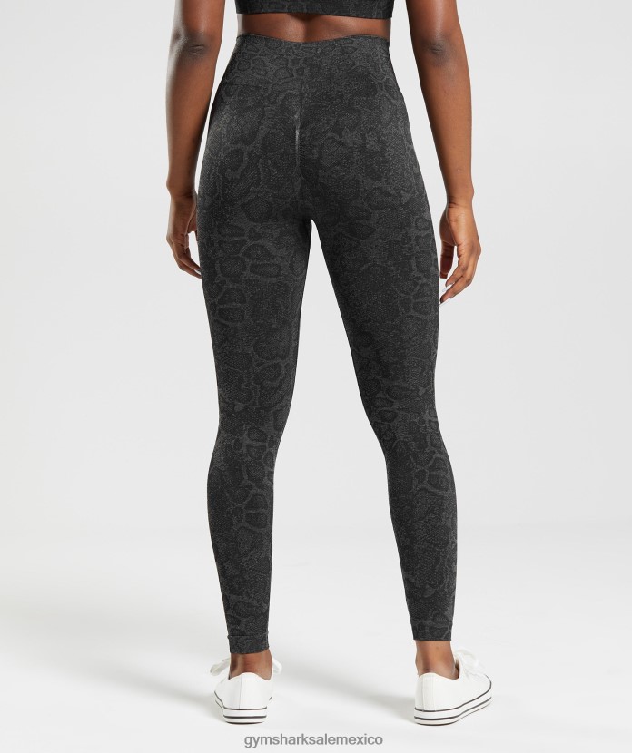 Gymshark adapta leggins sin costuras de animales gris urbano/negro mujer 04BZTL259 - Gymshark Sale