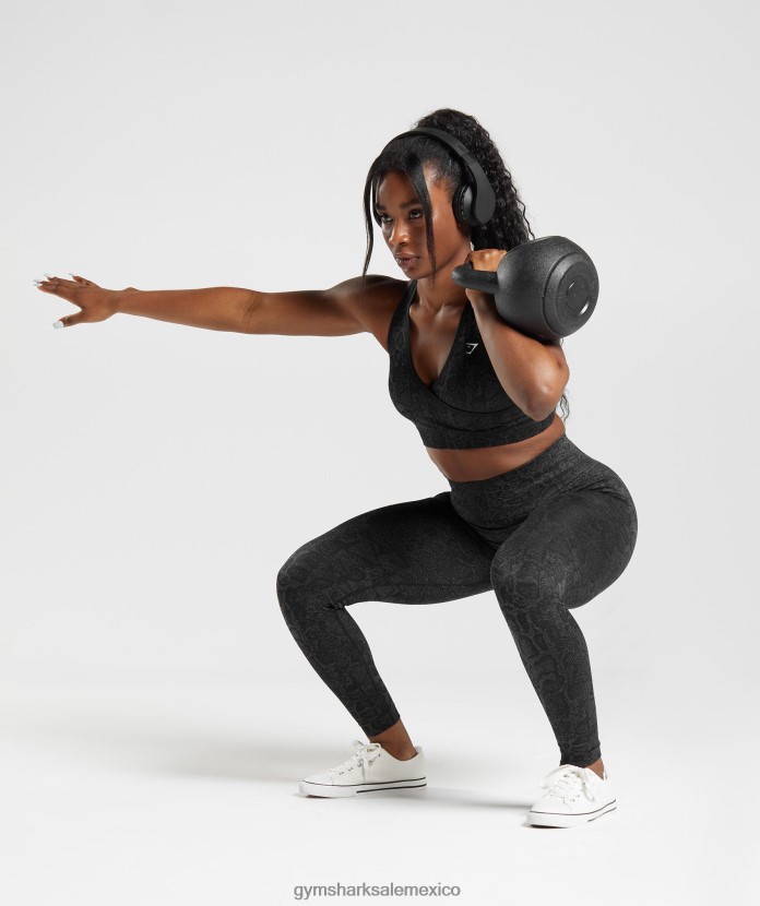 Gymshark adapta leggins sin costuras de animales gris urbano/negro mujer 04BZTL259 - Gymshark Sale