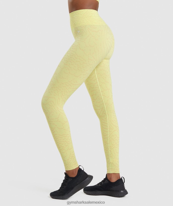 Gymshark adapta leggins sin costuras de animales luciérnaga amarilla mujer 04BZTL260 - Gymshark México