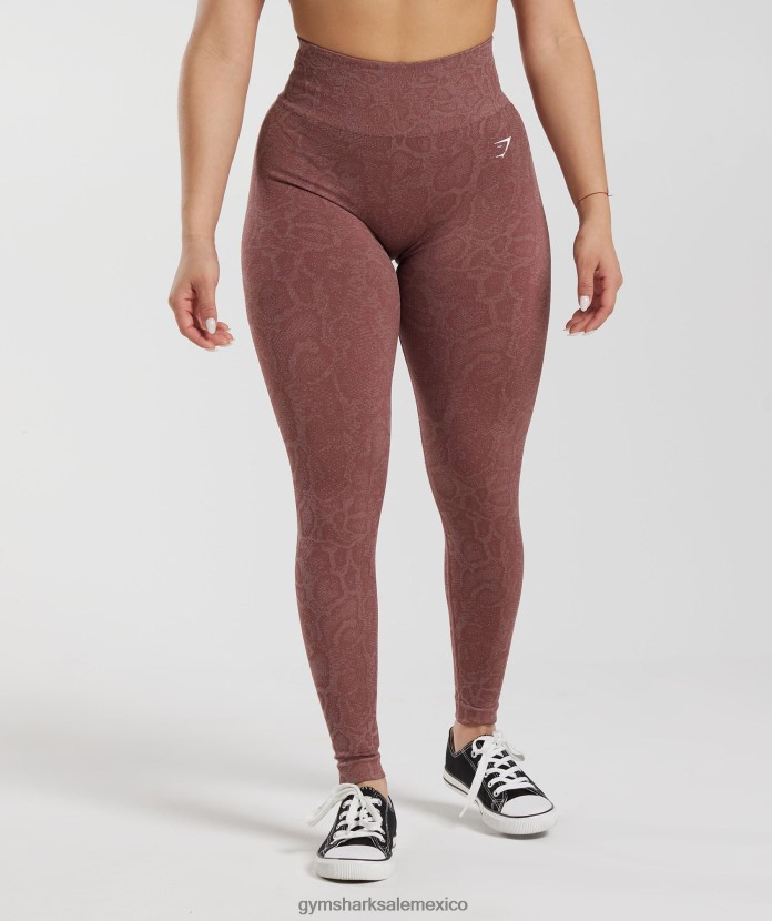 Gymshark adapta leggins sin costuras de animales rosa rubor moderno/marrón magenta mujer 04BZTL238 - Gymshark Sale