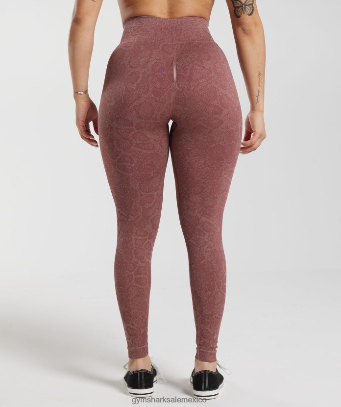 Gymshark adapta leggins sin costuras de animales rosa rubor moderno/marrón magenta mujer 04BZTL238 - Gymshark Sale