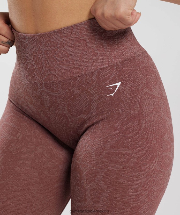 Gymshark adapta leggins sin costuras de animales rosa rubor moderno/marrón magenta mujer 04BZTL238 - Gymshark Sale