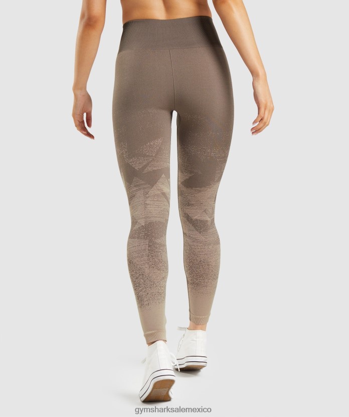 Gymshark adaptar leggings ombre sin costuras triángulo |estampado marrón centavo mujer 04BZTL318 - Gymshark Mexico