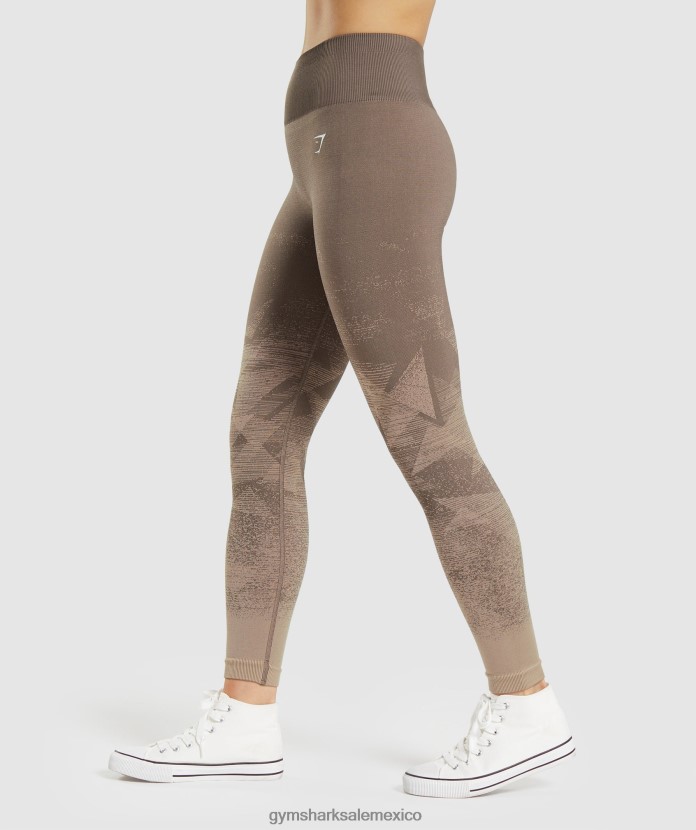 Gymshark adaptar leggings ombre sin costuras triángulo |estampado marrón centavo mujer 04BZTL318 - Gymshark Mexico