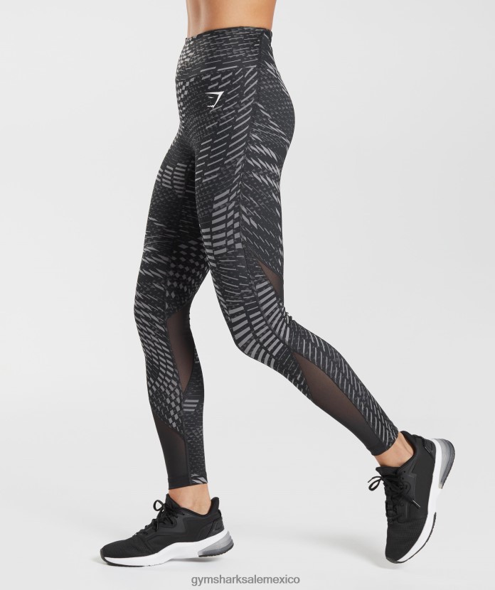 Gymshark leggings deportivos para correr impresión negra mujer 04BZTL328 - Gymshark Mexico
