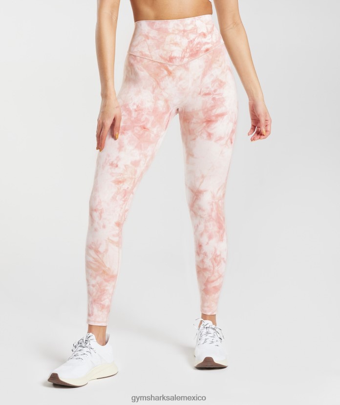 Gymshark leggings elevados con tinte en spray blanco/rosa brumoso/rosa escandinavo mujer 04BZTL266 - Gymshark Sale