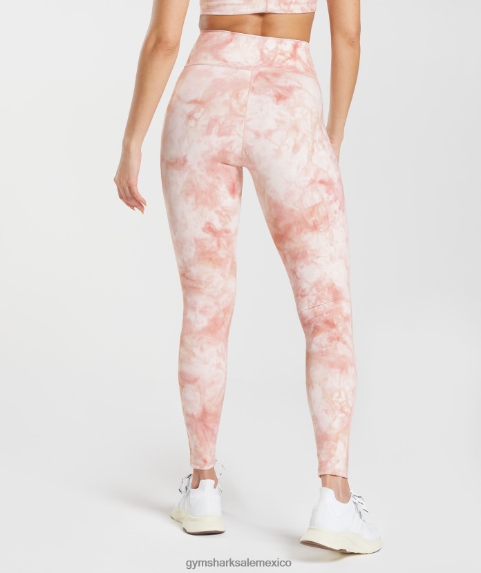 Gymshark leggings elevados con tinte en spray blanco/rosa brumoso/rosa escandinavo mujer 04BZTL266 - Gymshark Sale