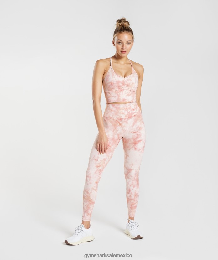Gymshark leggings elevados con tinte en spray blanco/rosa brumoso/rosa escandinavo mujer 04BZTL266 - Gymshark Sale