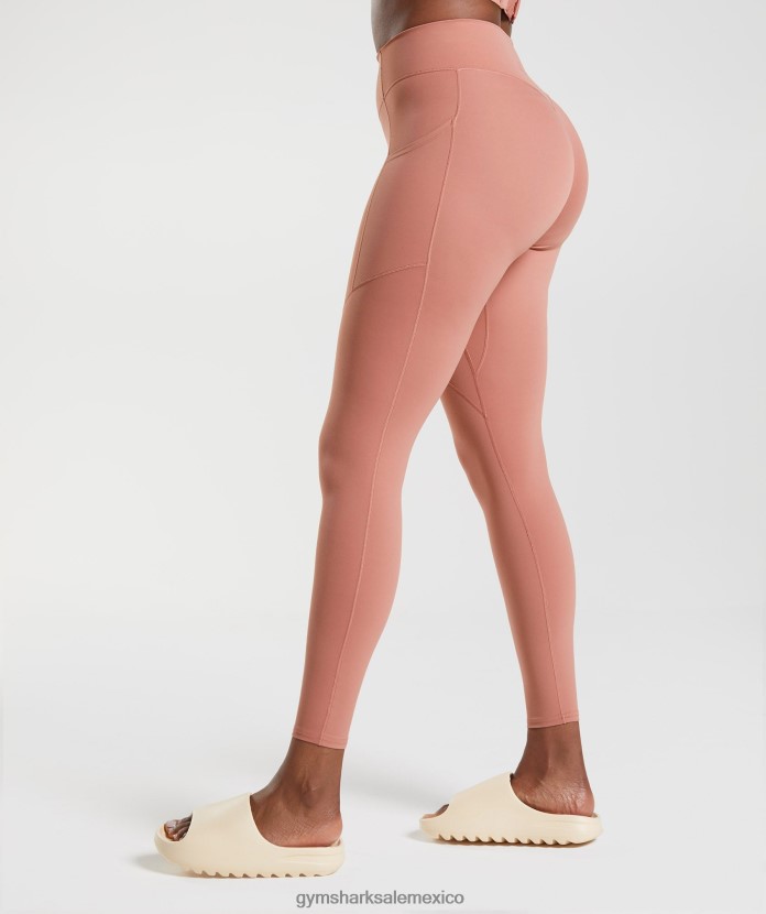 Gymshark leggins con bolsillo de uso diario Whitney cañón rojo mujer 04BZTL330 - Gymshark México