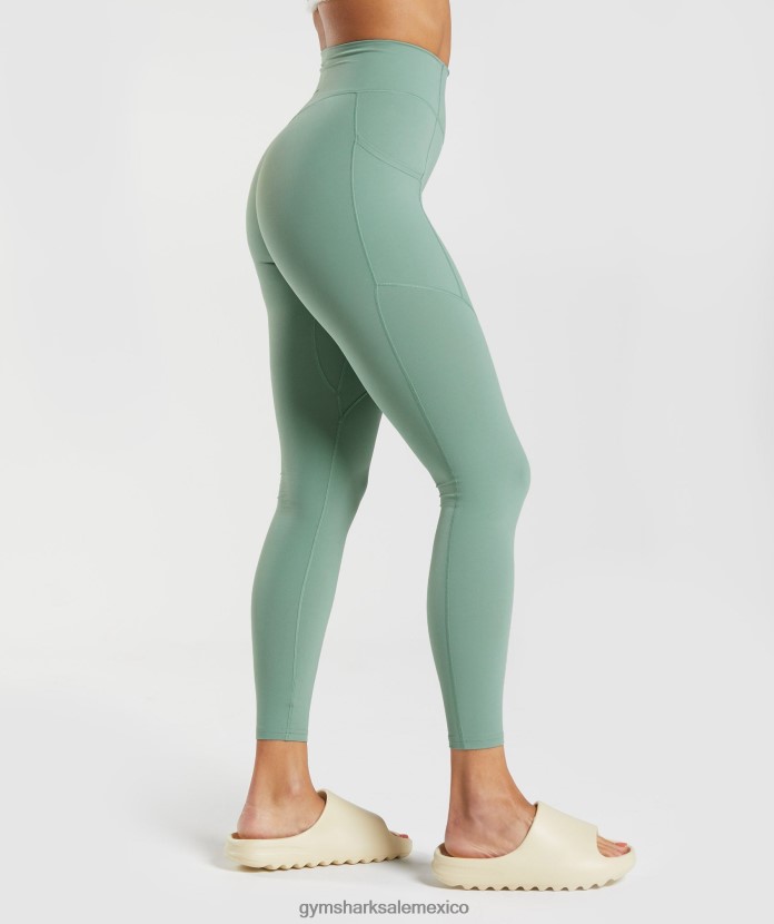 Gymshark leggins con bolsillo de uso diario Whitney hoja verde mujer 04BZTL329 - Gymshark Sale