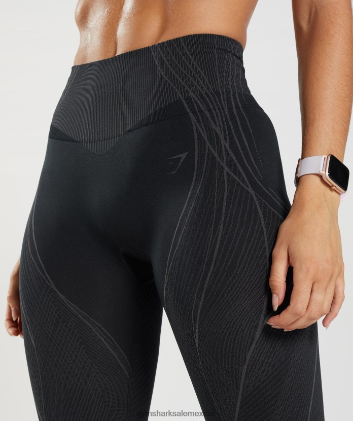 Gymshark leggins sin costuras apex negro/gris ónix mujer 04BZTL334 - Gymshark Sale