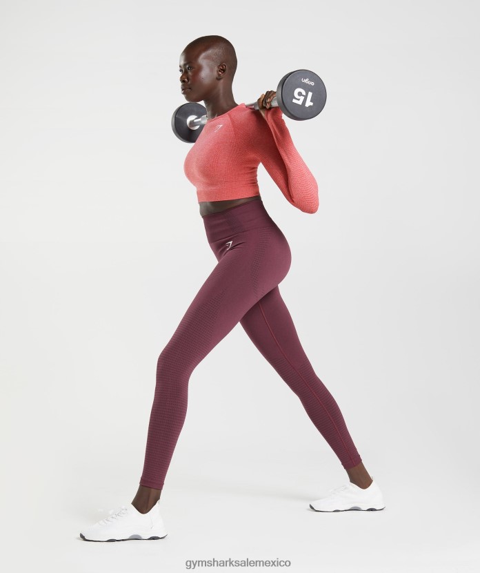 Gymshark leggins vitales sin costuras 2.0 marga granate al horno mujer 04BZTL335 - Gymshark México