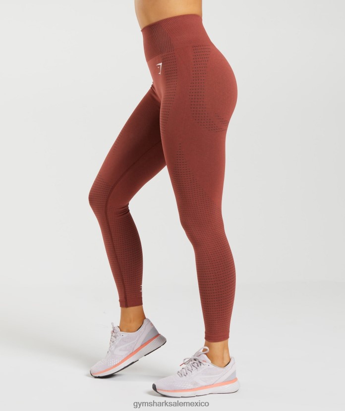 Gymshark leggins vitales sin costuras 2.0 marga rojo ladrillo mujer 04BZTL257 - Gymshark Mujer