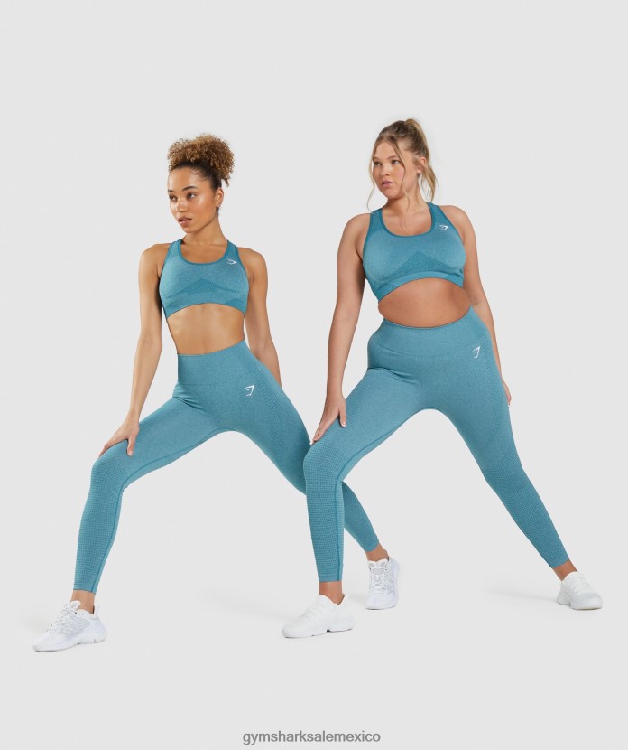 Gymshark leggins vitales sin costuras 2.0 marga verde azulado tahoe mujer 04BZTL337 - Gymshark Mujer