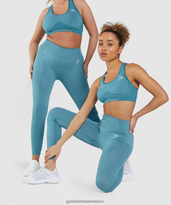 Gymshark leggins vitales sin costuras 2.0 marga verde azulado tahoe mujer 04BZTL337 - Gymshark Mujer