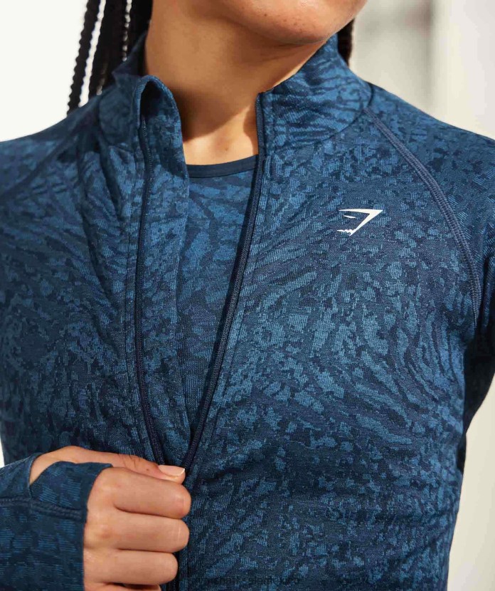 Gymshark adaptar animal zip a través salvaje | marina de guerra mujer 04BZTL356 - Gymshark México