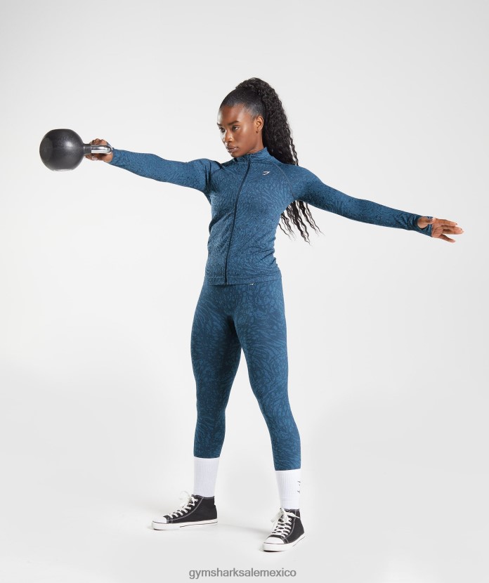 Gymshark adaptar animal zip a través salvaje | marina de guerra mujer 04BZTL356 - Gymshark México