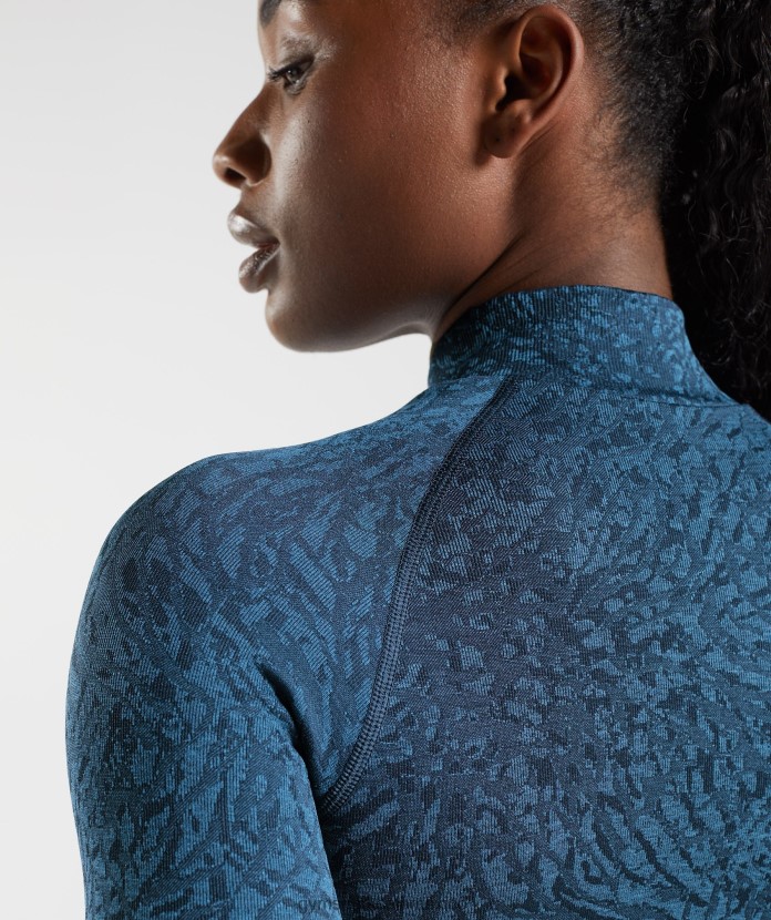 Gymshark adaptar animal zip a través salvaje | marina de guerra mujer 04BZTL356 - Gymshark México