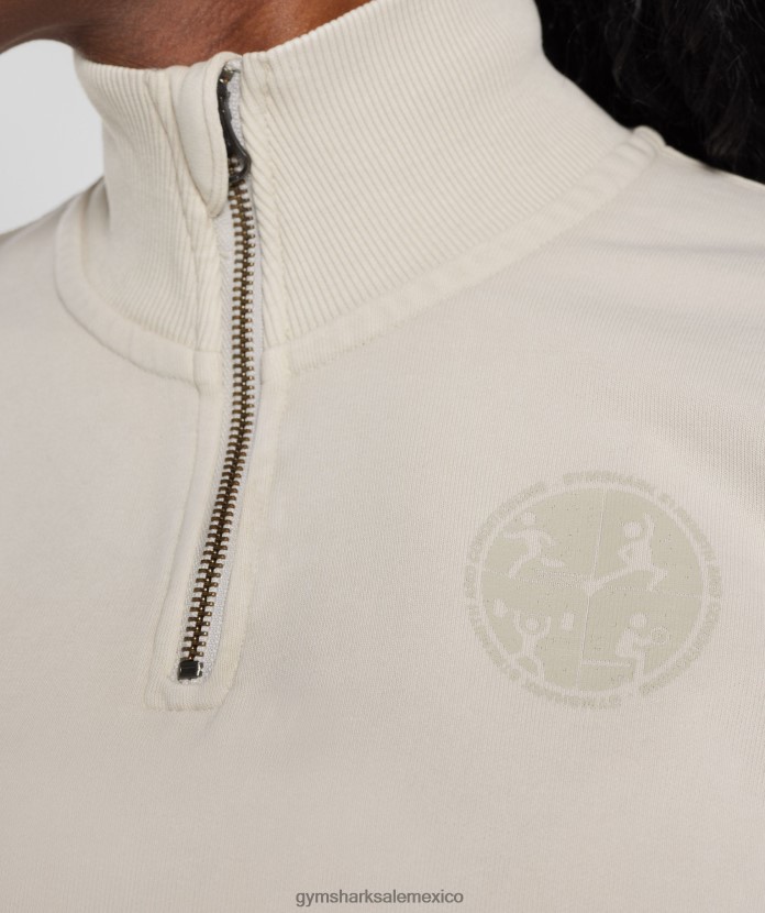 Gymshark colegial 1/4 zip marrón hongo mujer 04BZTL380 - Gymshark Sale