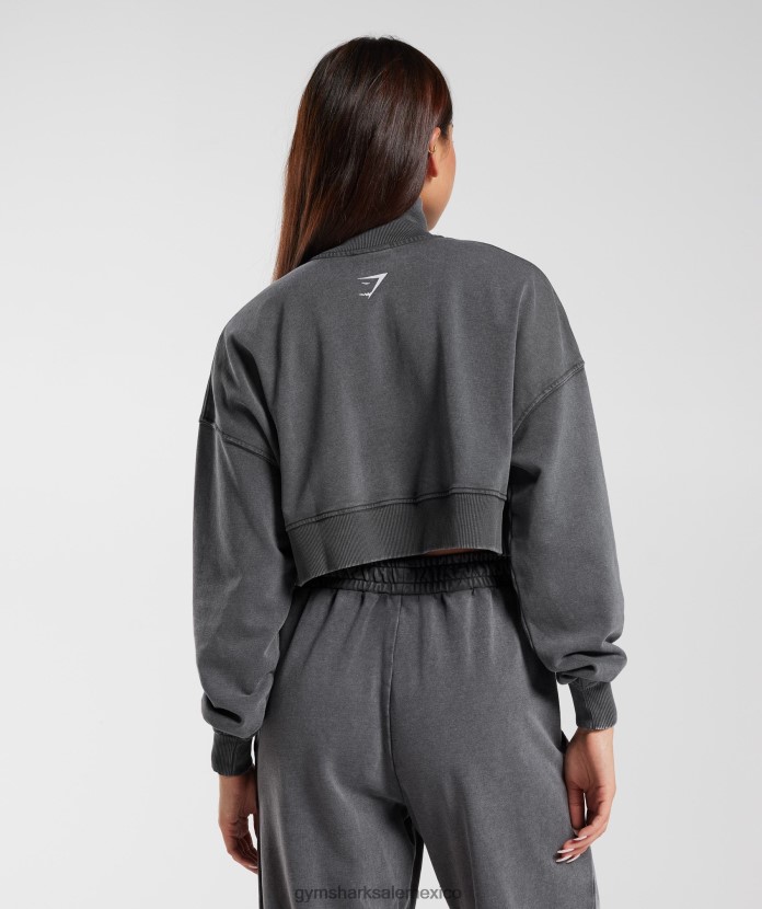 Gymshark colegial 1/4 zip silueta gris mujer 04BZTL387 - Gymshark Hombre