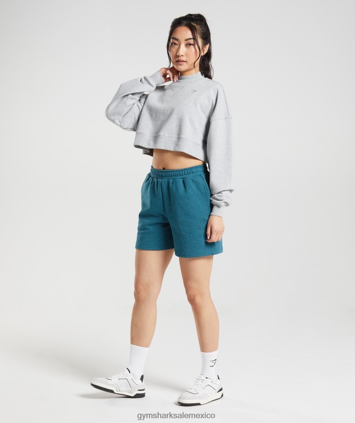 Gymshark jersey corto con sudadera para el día de descanso Marga gris claro mujer 04BZTL370 - Gymshark Sale