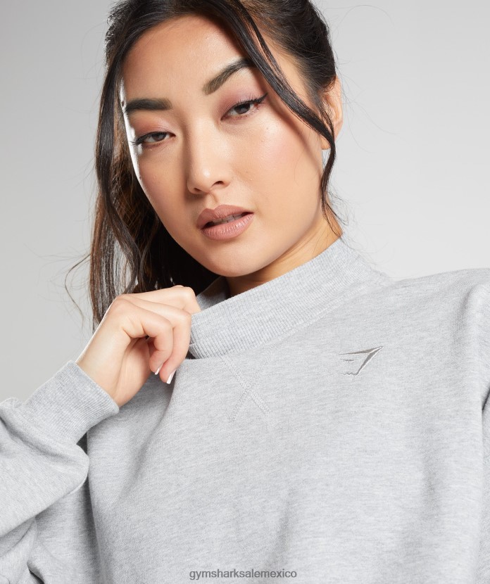 Gymshark jersey corto con sudadera para el día de descanso Marga gris claro mujer 04BZTL370 - Gymshark Sale