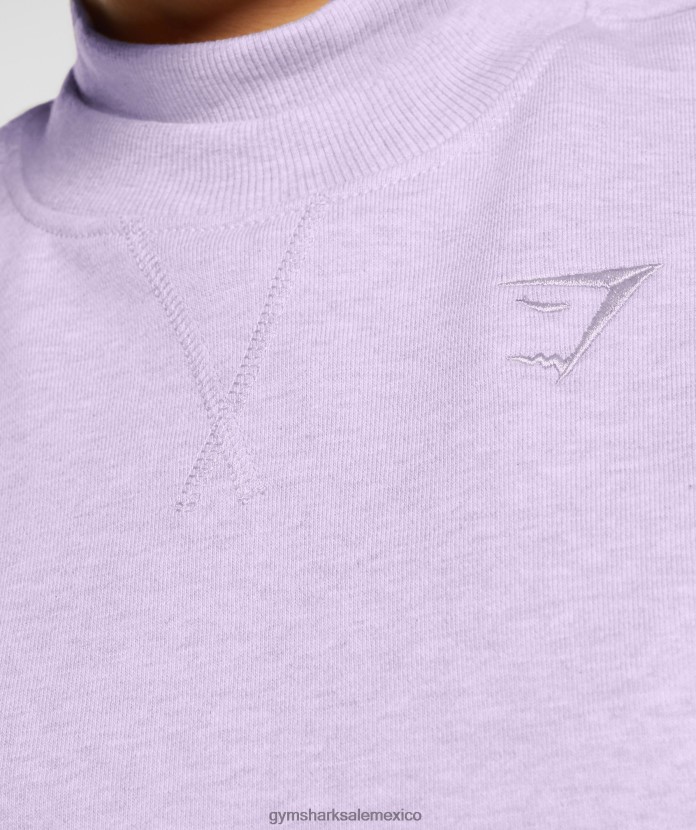 Gymshark jersey corto con sudadera para el día de descanso aura lila marga mujer 04BZTL368 - Gymshark Mujer