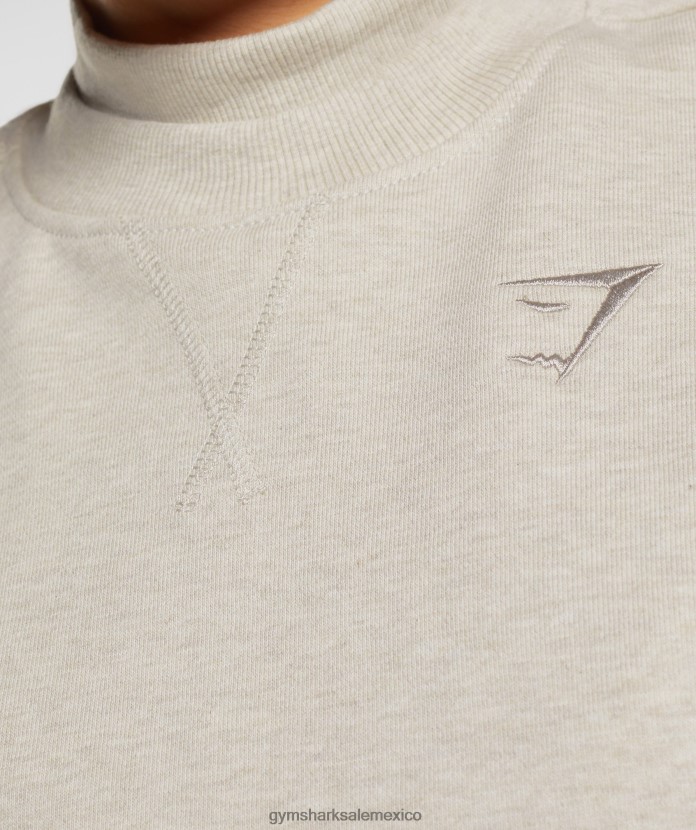 Gymshark jersey corto con sudadera para el día de descanso marga de arena mujer 04BZTL369 - Gymshark Mexico