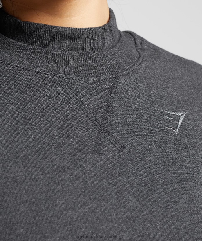 Gymshark jersey corto con sudadera para el día de descanso marga de núcleo negro mujer 04BZTL364 - Gymshark Mexico