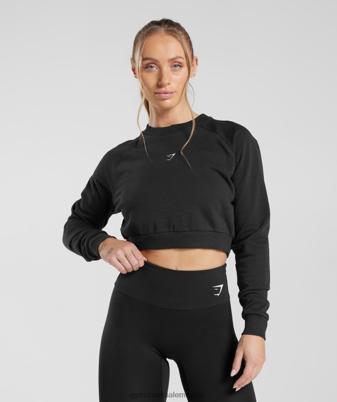 Gymshark suéter corto de entrenamiento negro mujer 04BZTL351 - Gymshark México