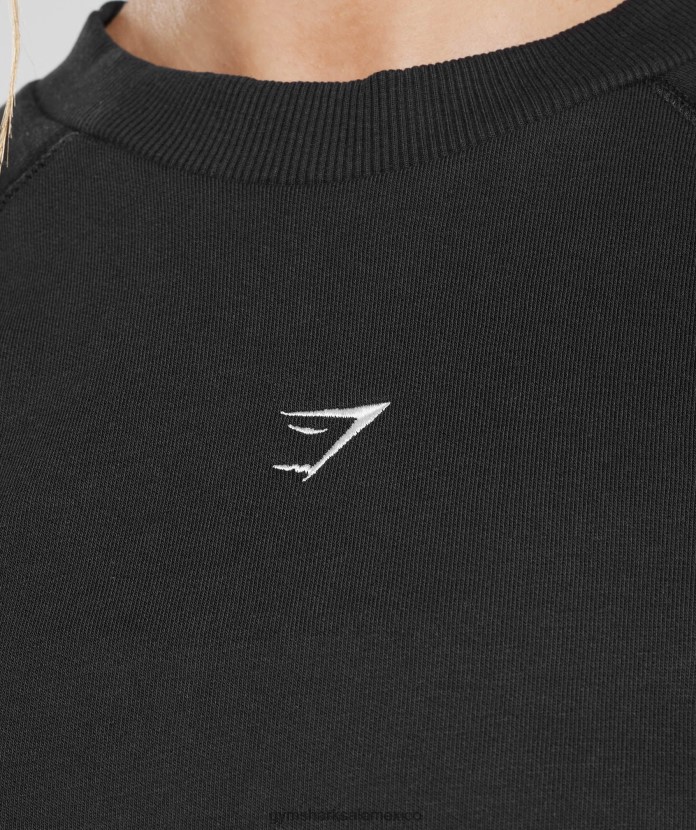 Gymshark suéter corto de entrenamiento negro mujer 04BZTL351 - Gymshark México