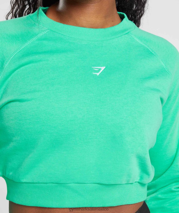 Gymshark suéter corto de entrenamiento verde tropical mujer 04BZTL393 - Gymshark Mujer